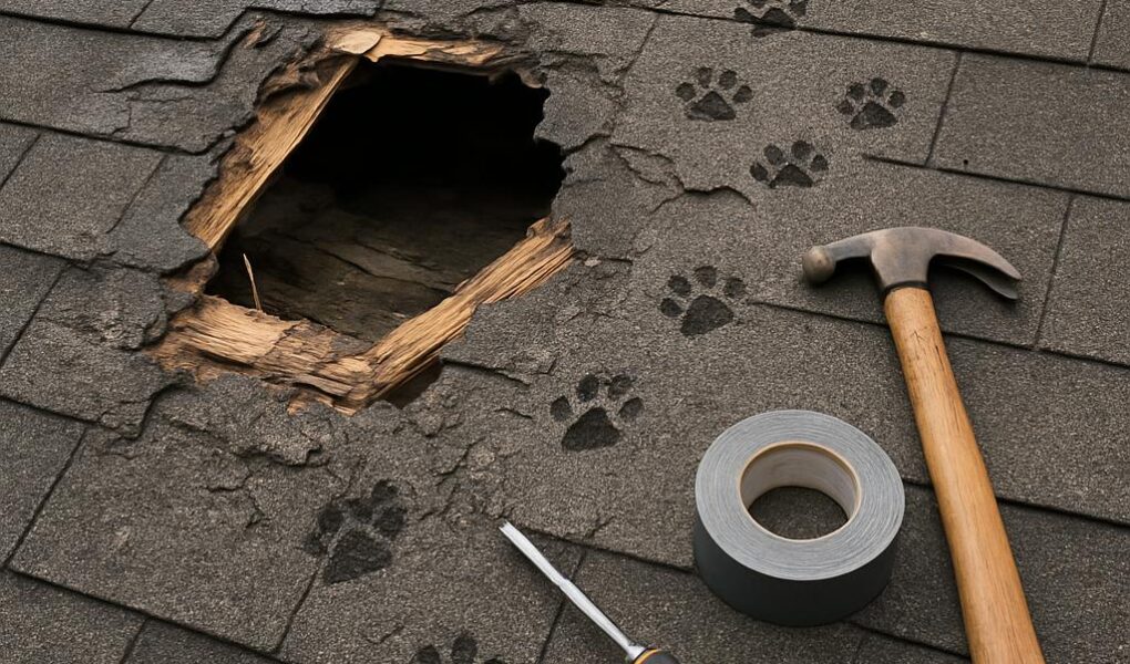 Naprawa dachu po kunie? Czy musisz zdejmować całe pokrycie? (Spoiler: Nie zawsze!)